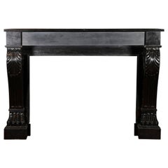 19th Century Classic Belgian Black Marble Antique Fireplace Surround 19th Century Classic Belgian Black Marble Antique Fireplace Surround