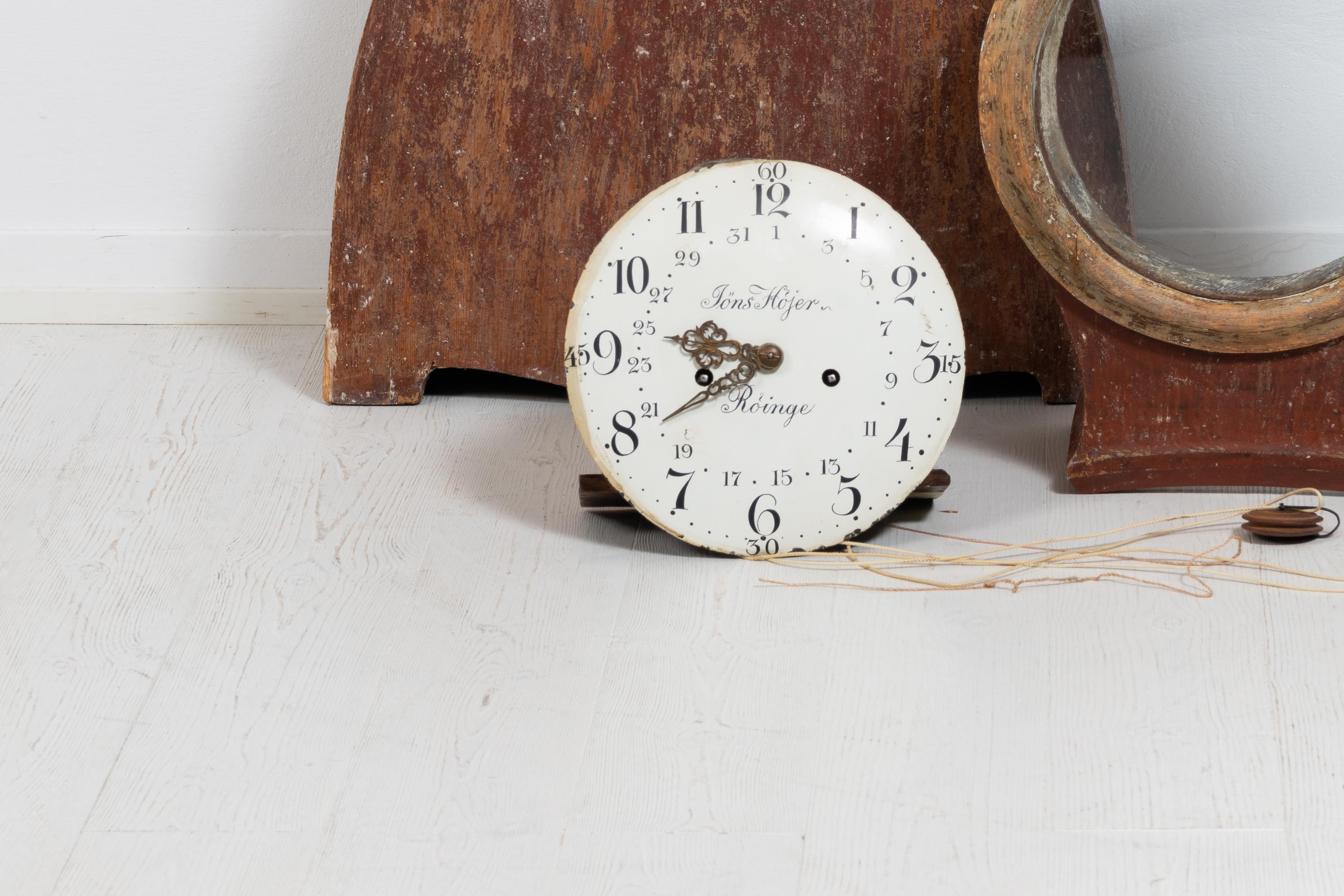 19th Century Classic Swedish Rococo Long Case Clock 5