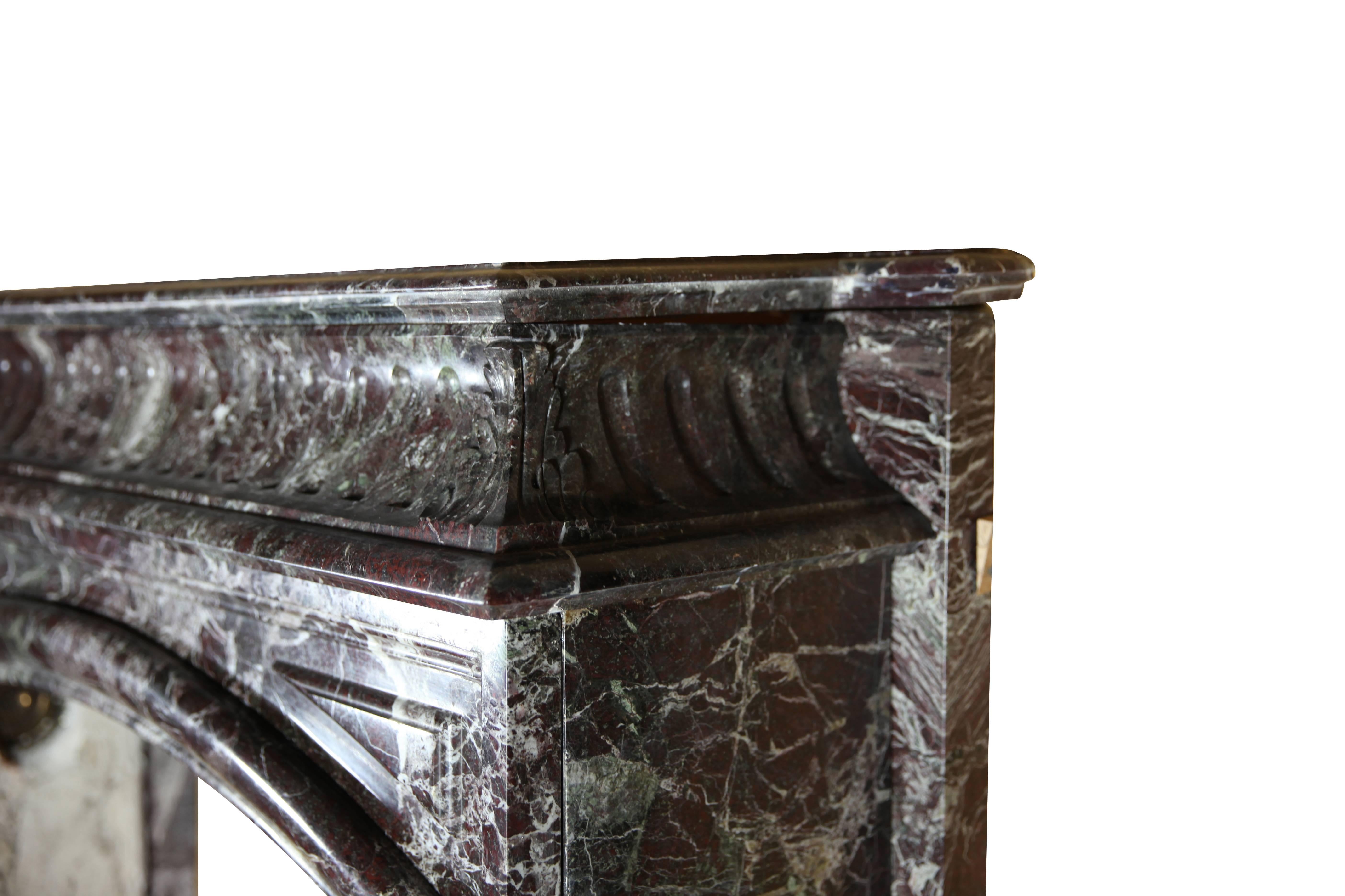 French 19th Century Classic Vintage Grand Marble Fireplace Surround For Sale