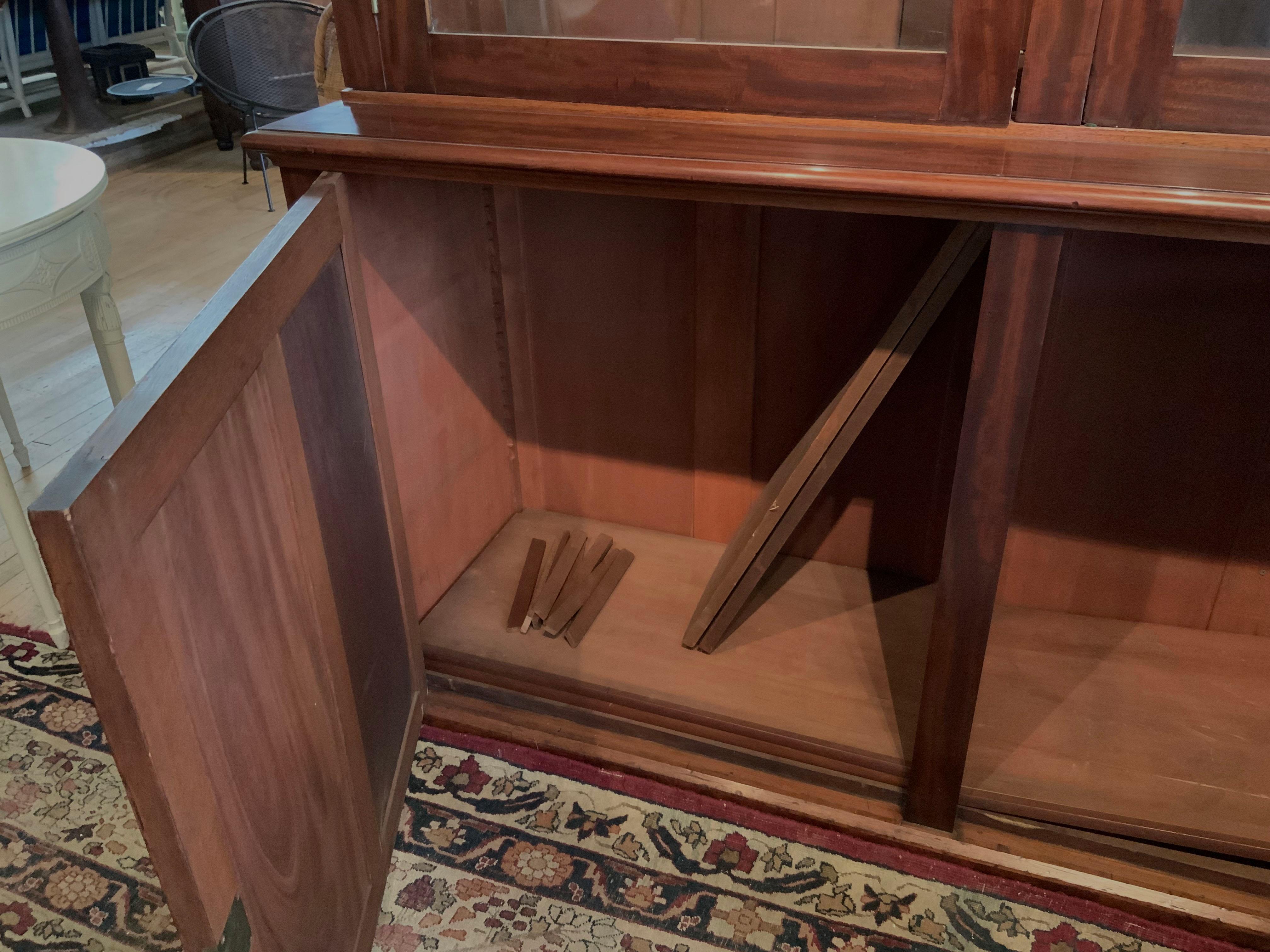 Mahogany 19th Century Classical Bookcase Cabinet from a Harvard Library