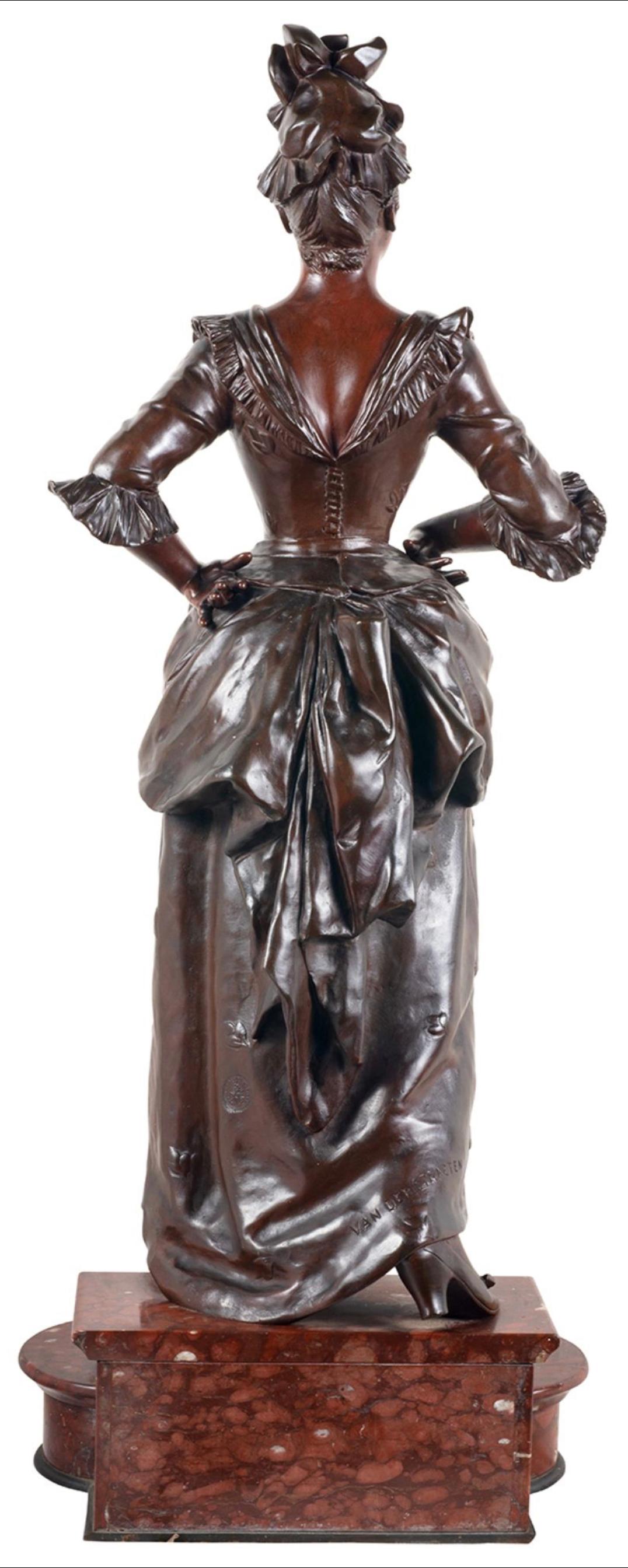 19th Century Classical Bronze Lady, by Van Der Straeten For Sale 2
