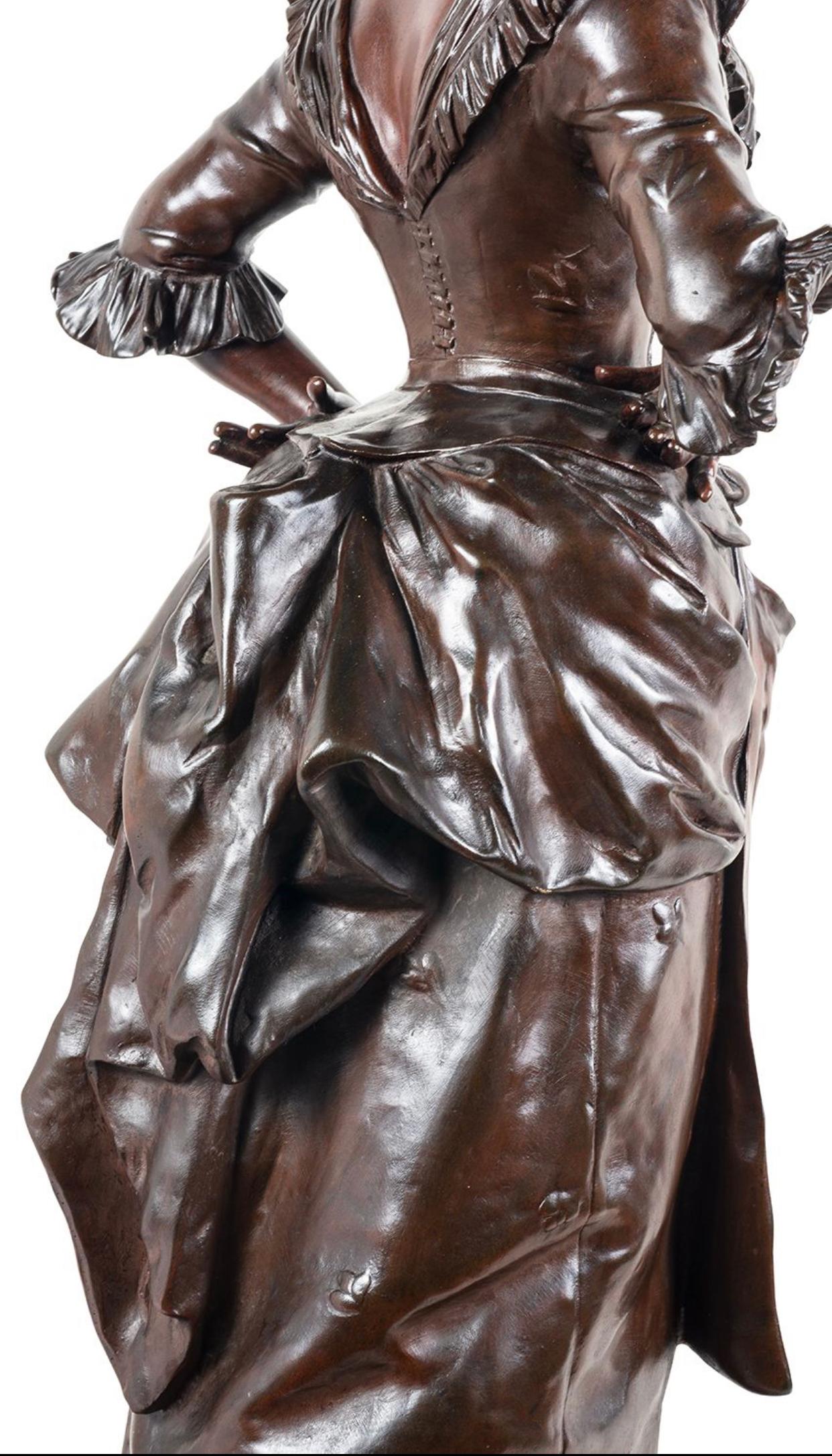 19th Century Classical Bronze Lady, by Van Der Straeten For Sale 1