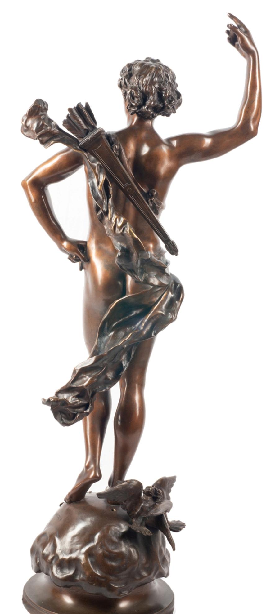 19th Century classical Bronze statue of an archer, by A. Gaudez In Good Condition For Sale In Brighton, Sussex