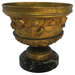 19th Century Classical Cast Bronze Urn on Marble Base