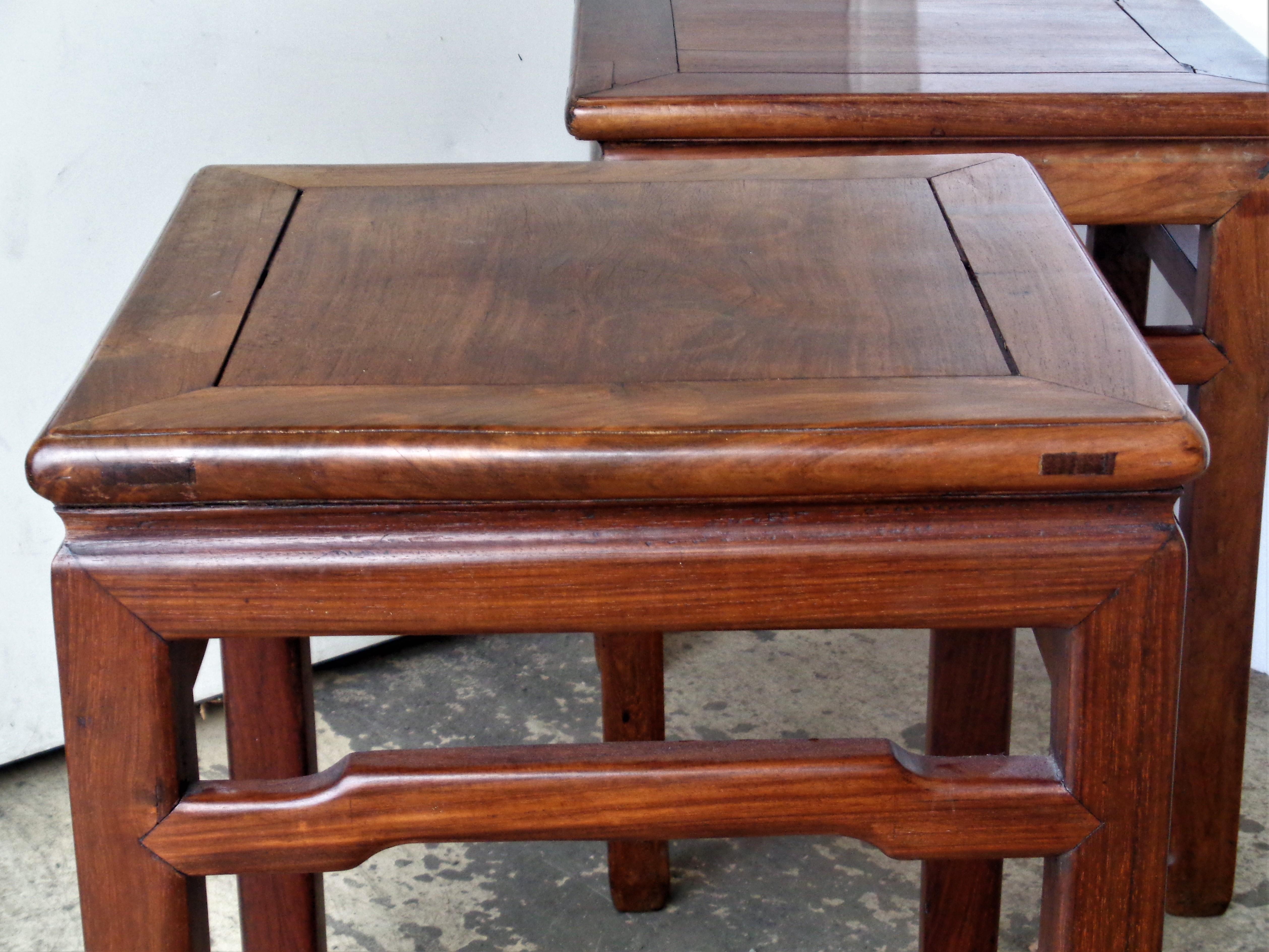 19th C. Chinese Hardwood Square Stools / Tables 12