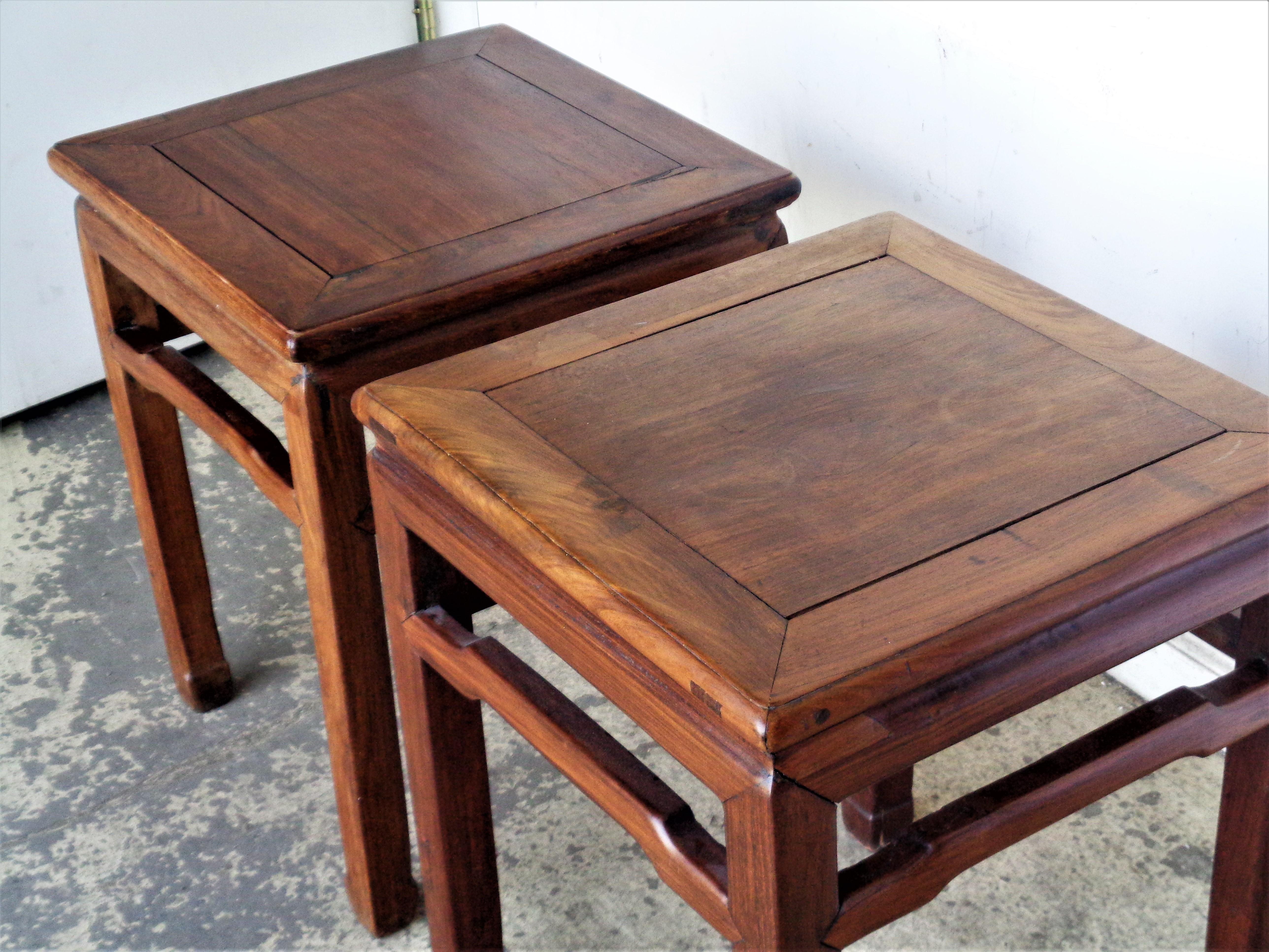 19th C. Chinese Hardwood Square Stools / Tables 3