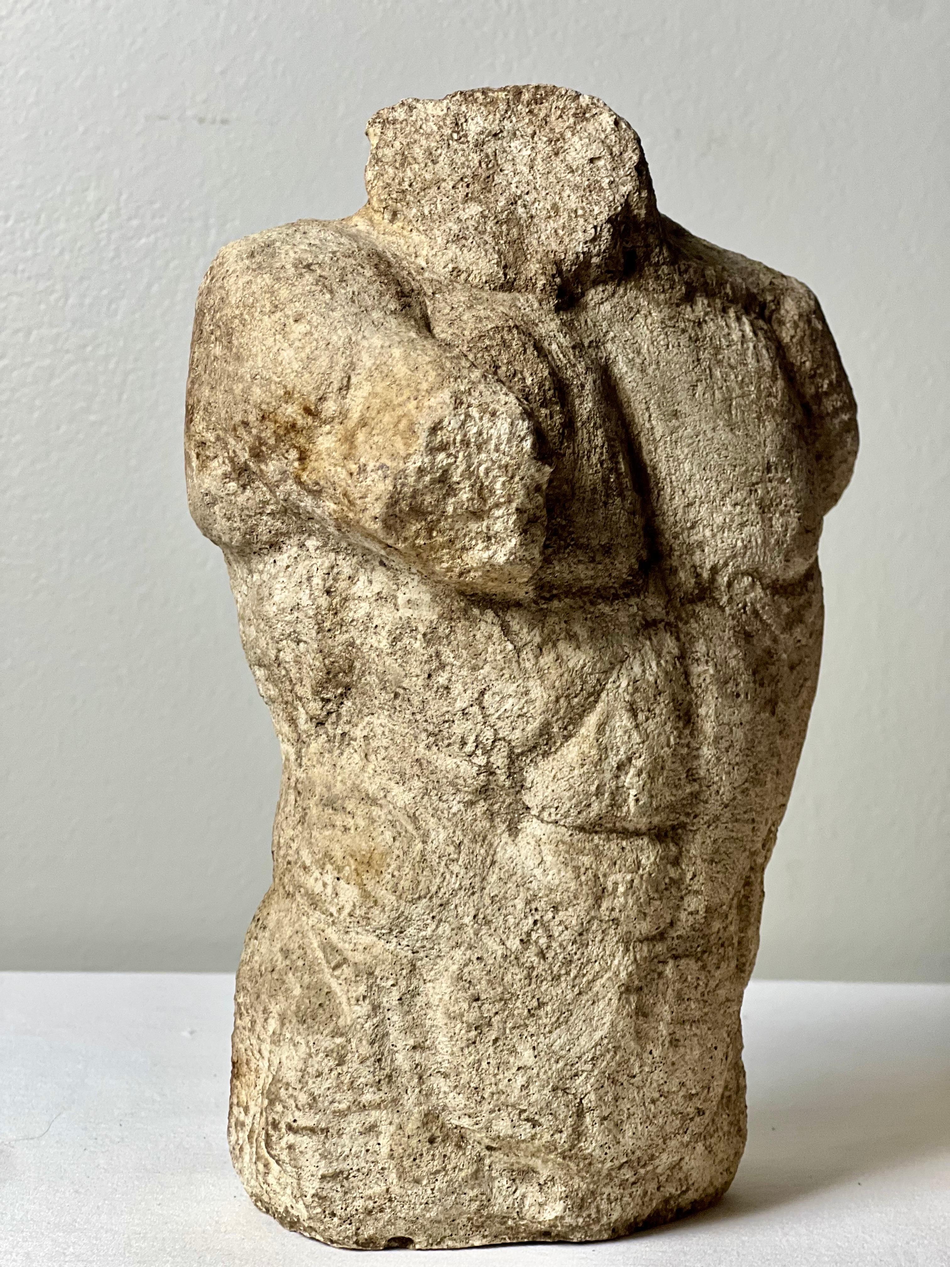 Buste torse nu masculin en béton classique du 19e siècle en vente 4