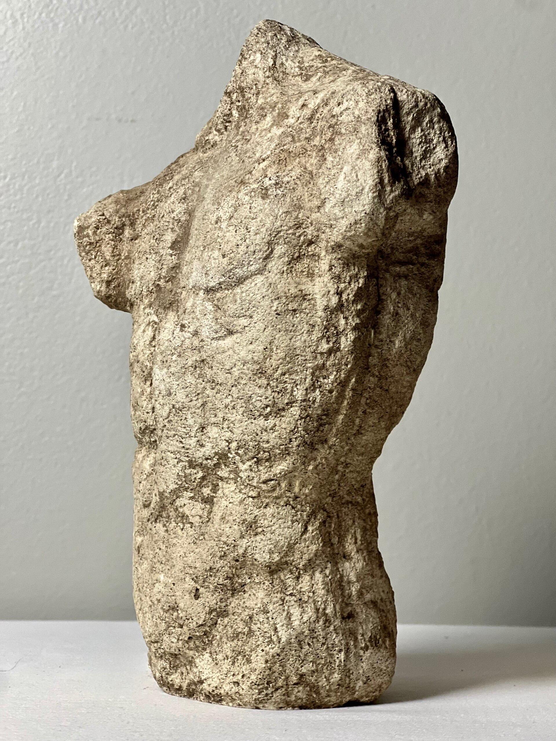 Buste torse nu masculin en béton classique du 19e siècle en vente 6