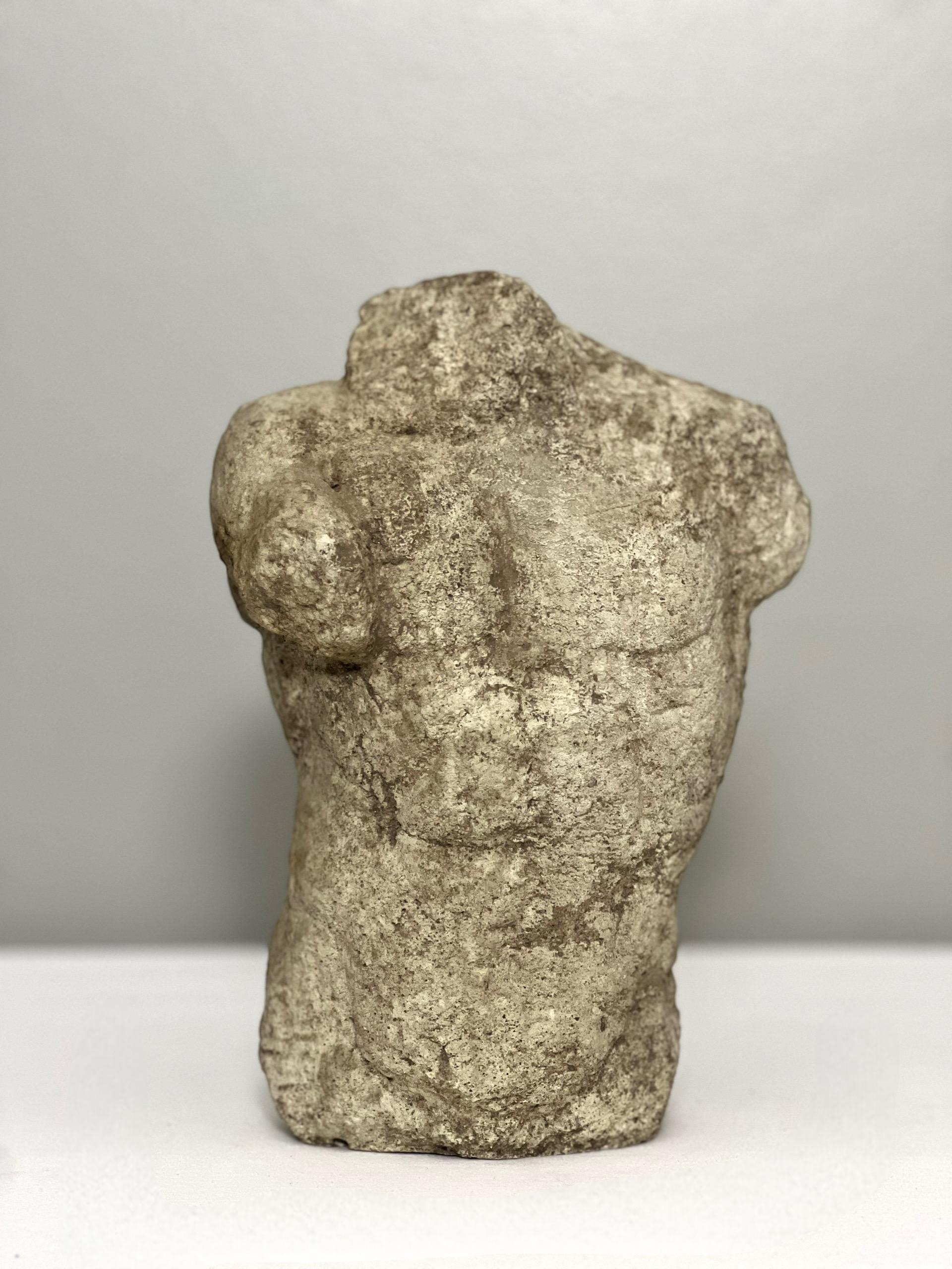 XIXe siècle Buste torse nu masculin en béton classique du 19e siècle en vente