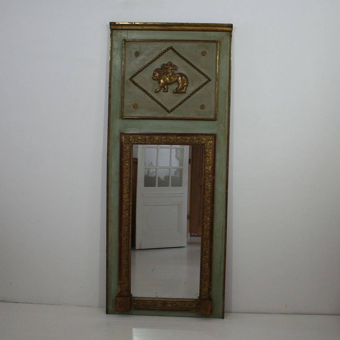 19th Century Classical French Trumeau Mirror In Good Condition In Buisson, FR