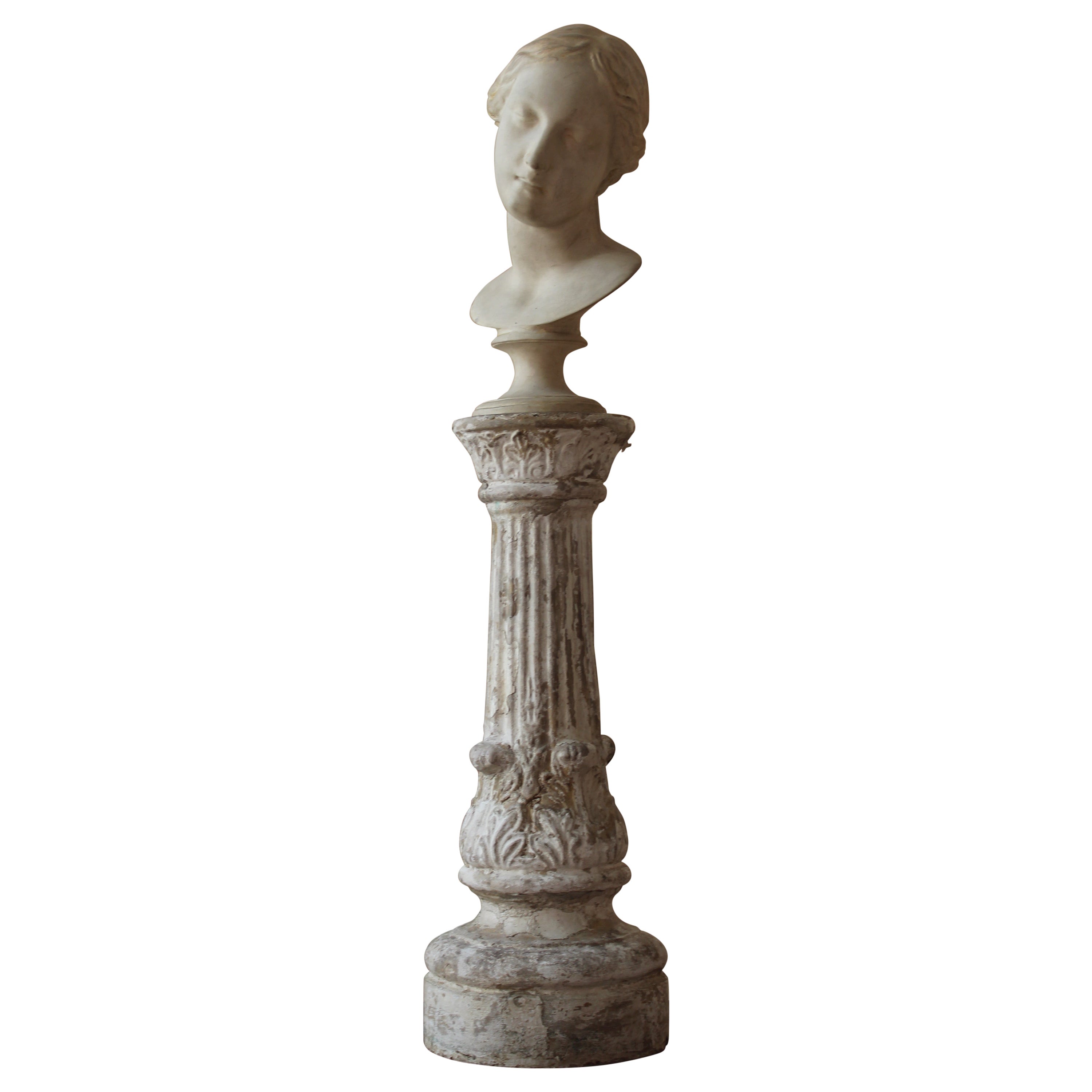 19th Century Classical Library Bust of Female Grand Tour Country House