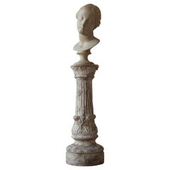 19th Century Classical Library Bust of Female Grand Tour Country House