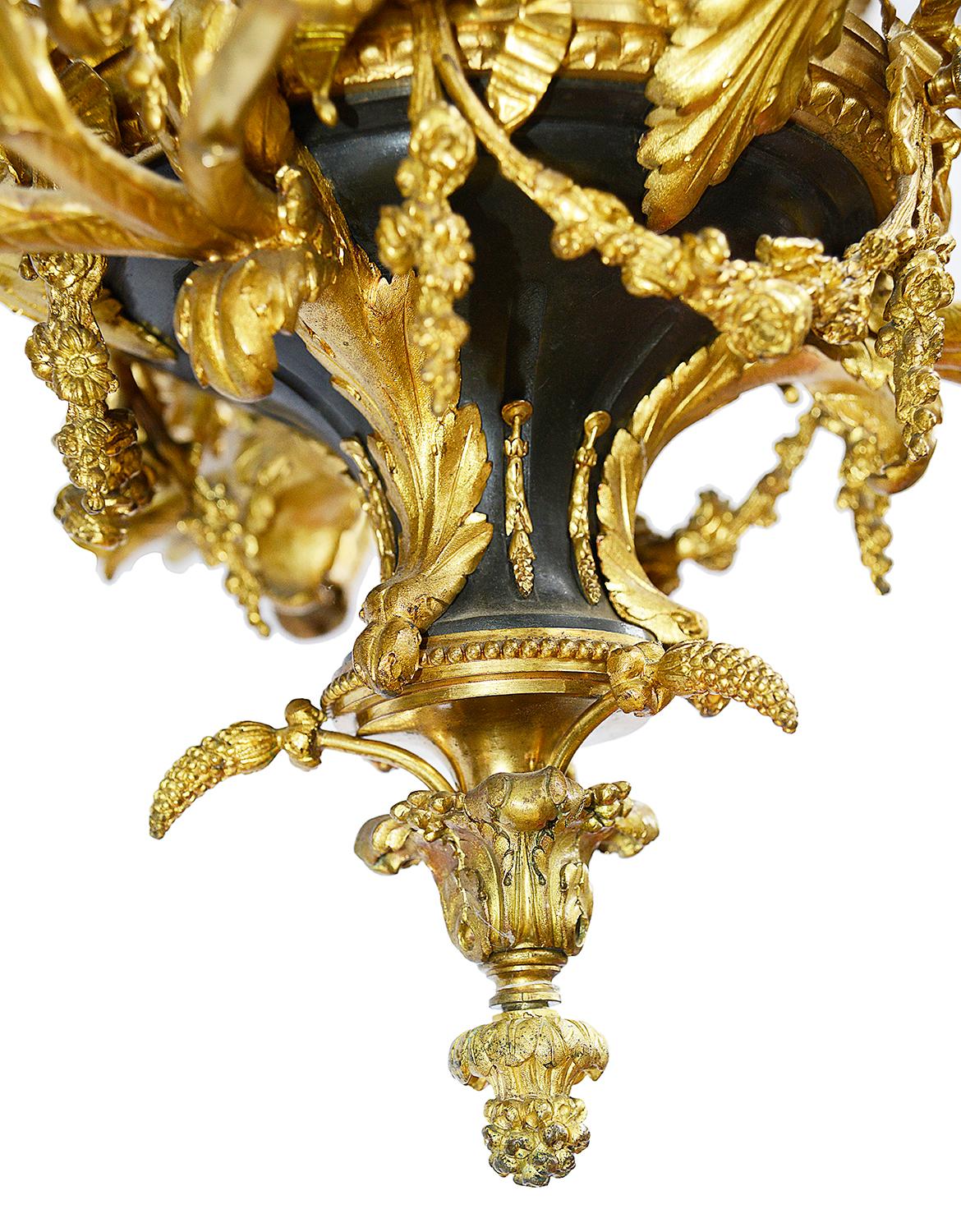 Bronze 19th Century Classical Louis XVI Style Chandelier