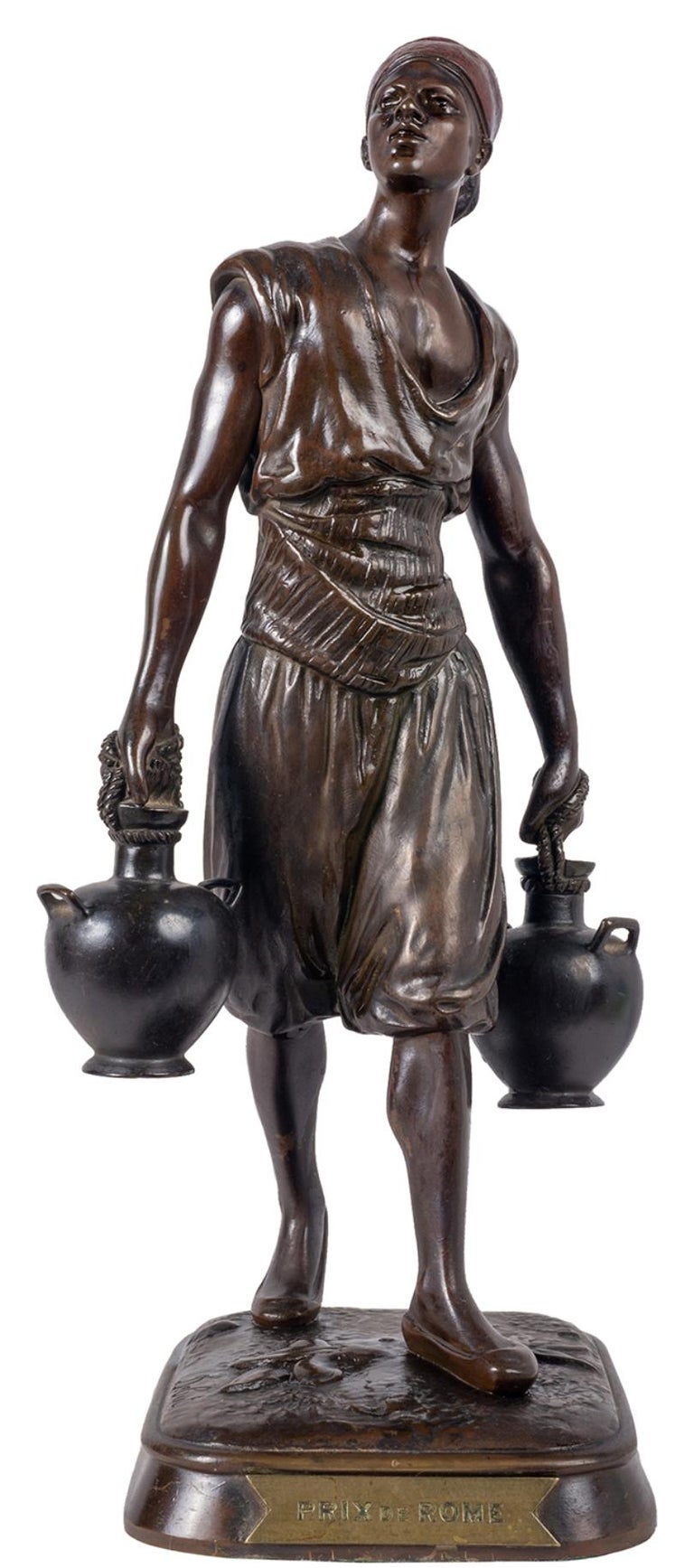 Patinated 19th Century Classical Orientalist Bronze Statues of Arabs For Sale