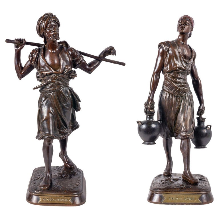 19th Century Classical Orientalist Bronze Statues of Arabs For Sale