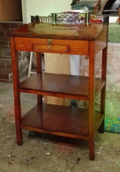 19th Century Classicism Chery Wood Strait Leg Stand Desk Restored Hand-Polished