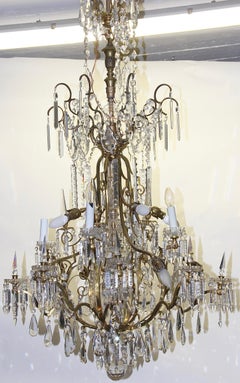 19th Century Classicist European Ceiling Candelabra Chandelier