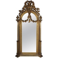 Klassischer Splendor-Spiegel, vergoldet, Napoleon III., 19. Jahrhundert