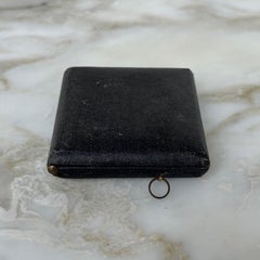 19th Century Claude Lorrain Black Mirror in Leather Case –