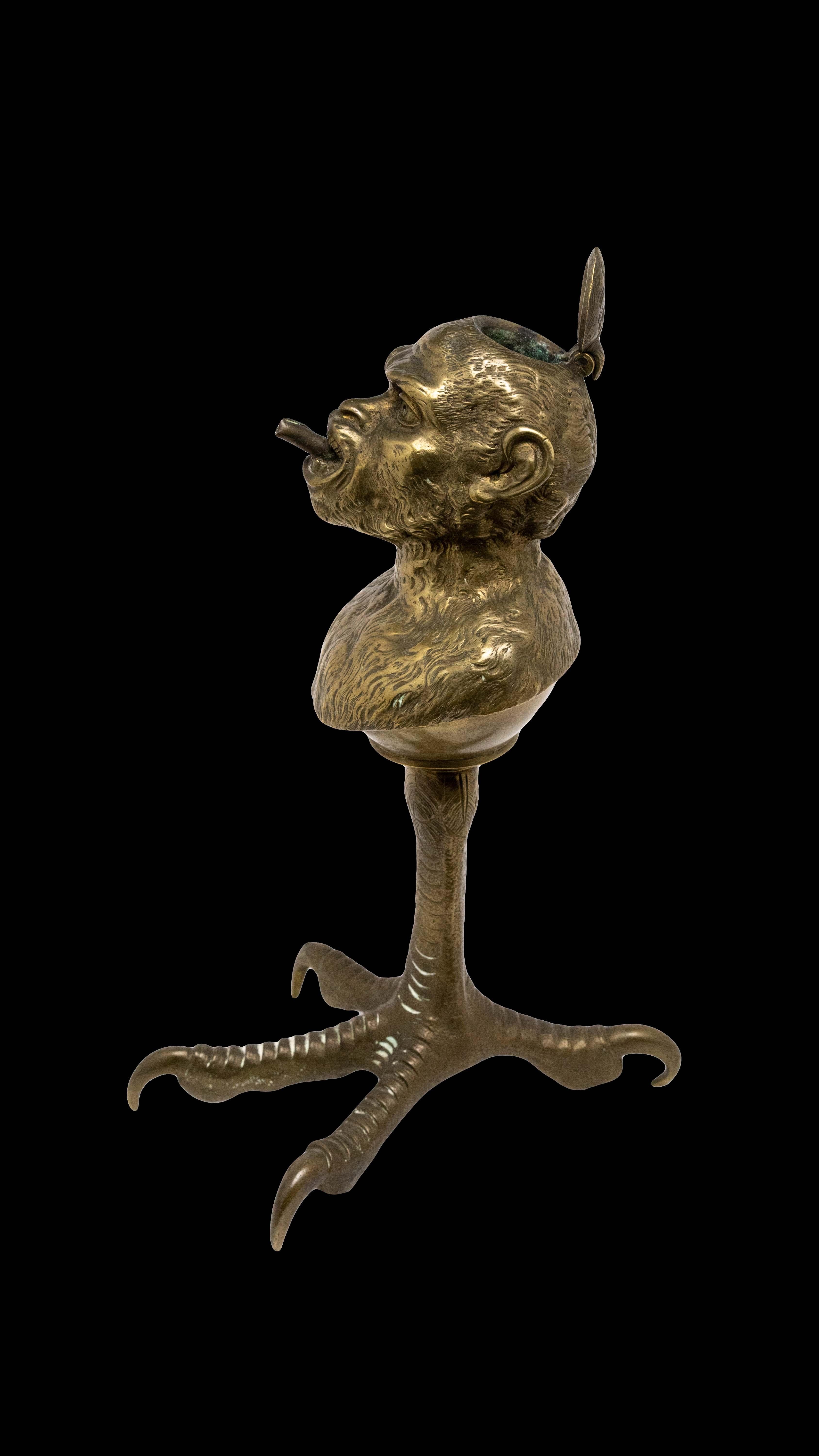 Napoleon III Rare 19th Century Continental Bronze Tobacco Cigar Lighter