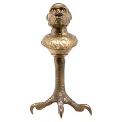 Rare 19th Century Continental Bronze Tobacco Cigar Lighter