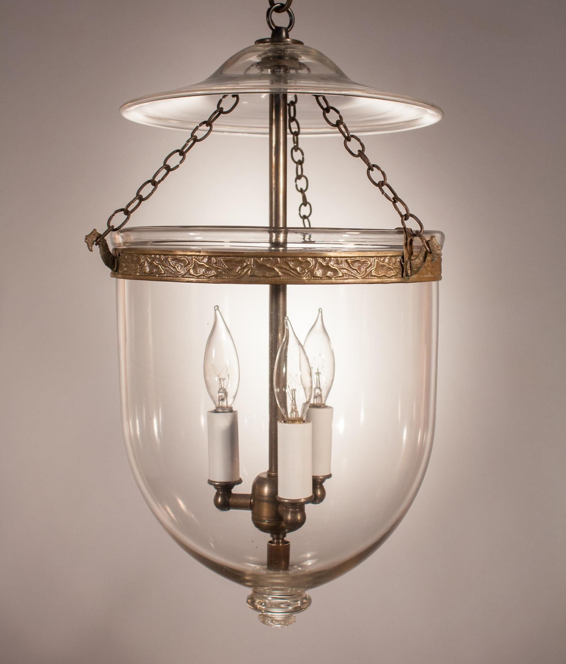 Victorian 19th Century Clear Glass Bell Jar Lantern