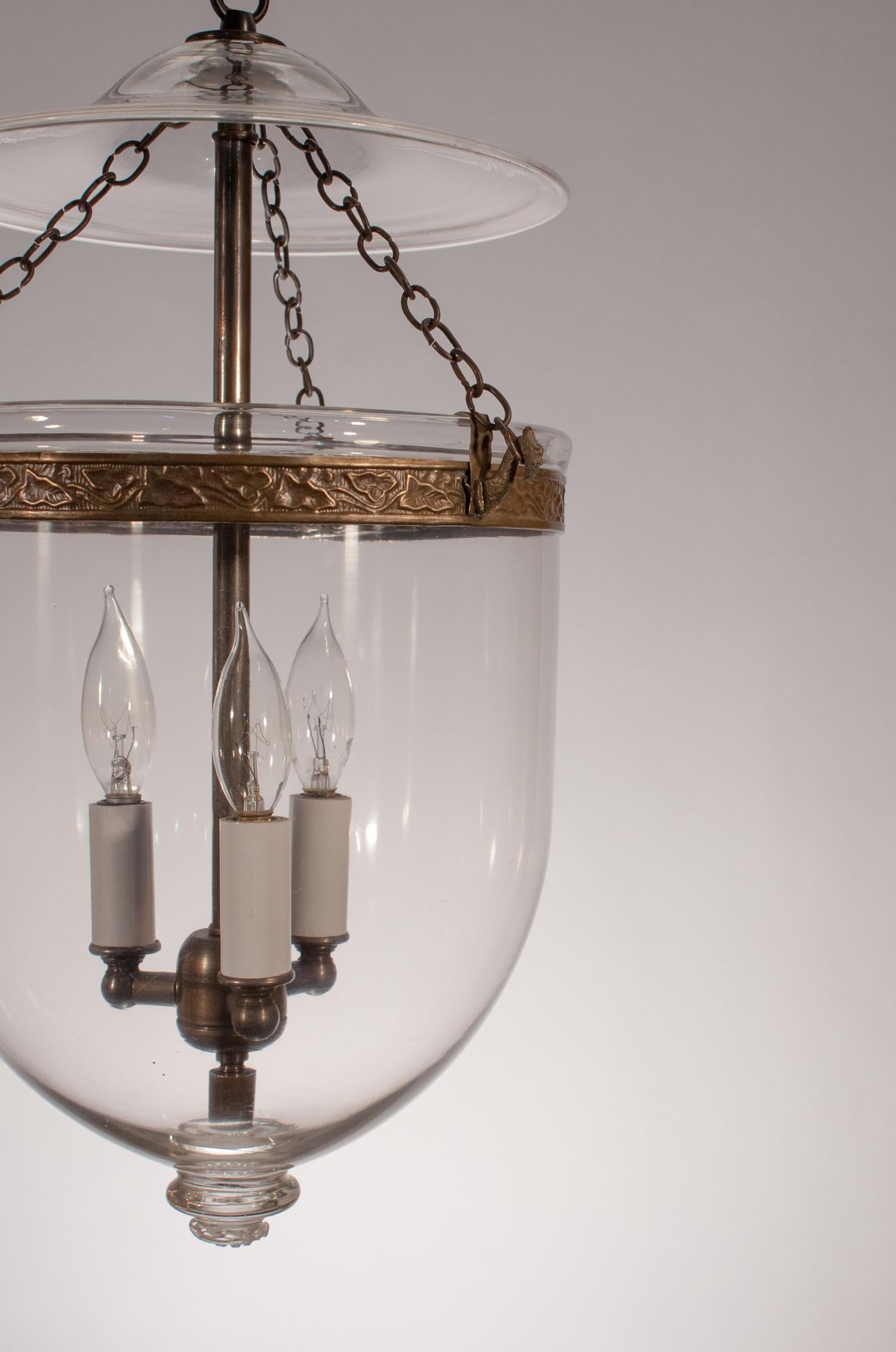 English 19th Century Clear Glass Bell Jar Lantern