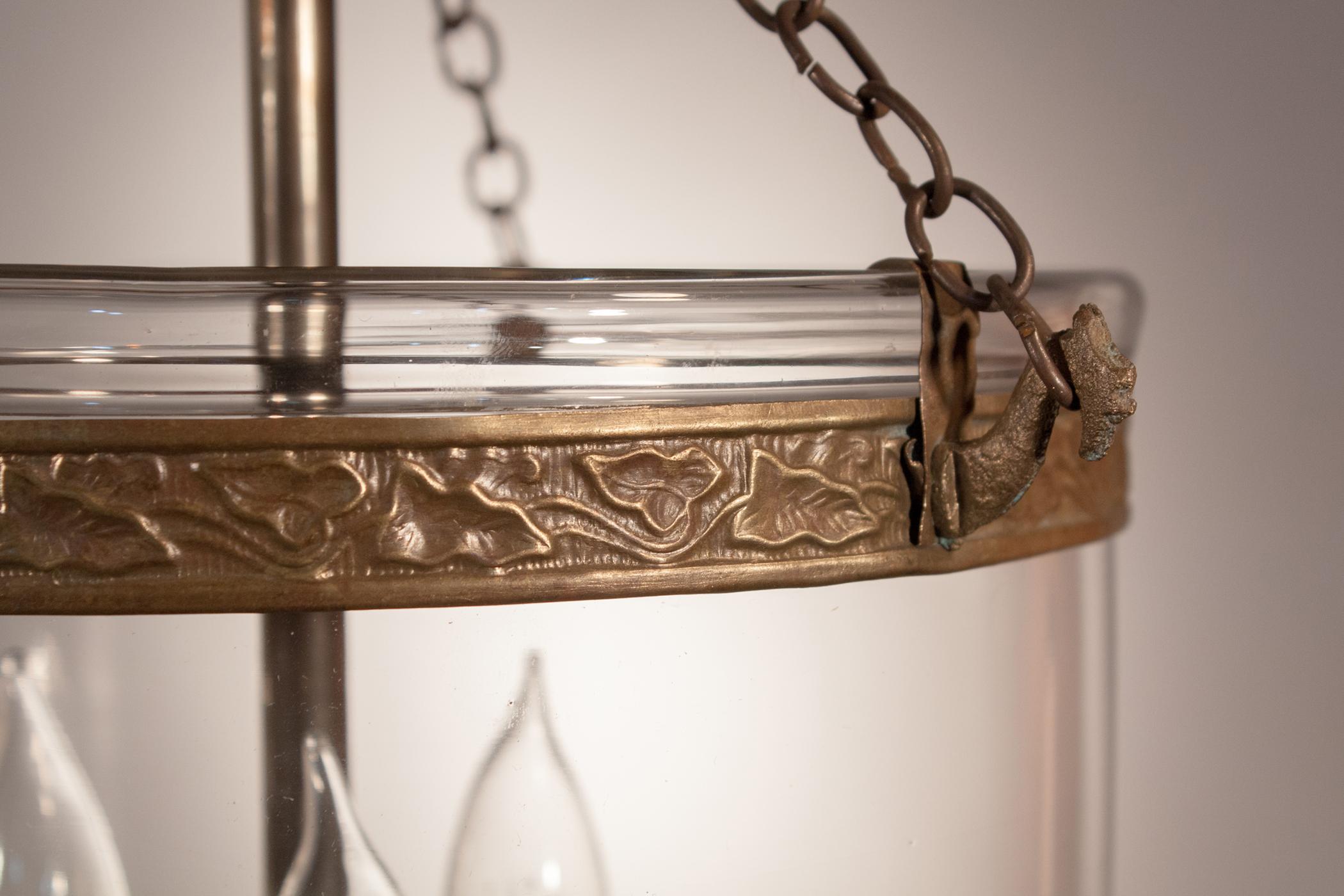 19th Century Clear Glass Bell Jar Lantern In Good Condition In Heath, MA