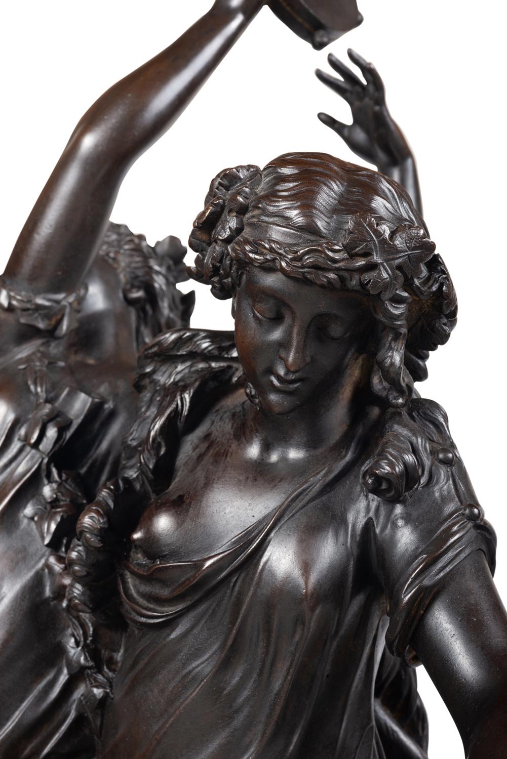 19th Century Clodian Influenced Bronze of Dancing Girls 7