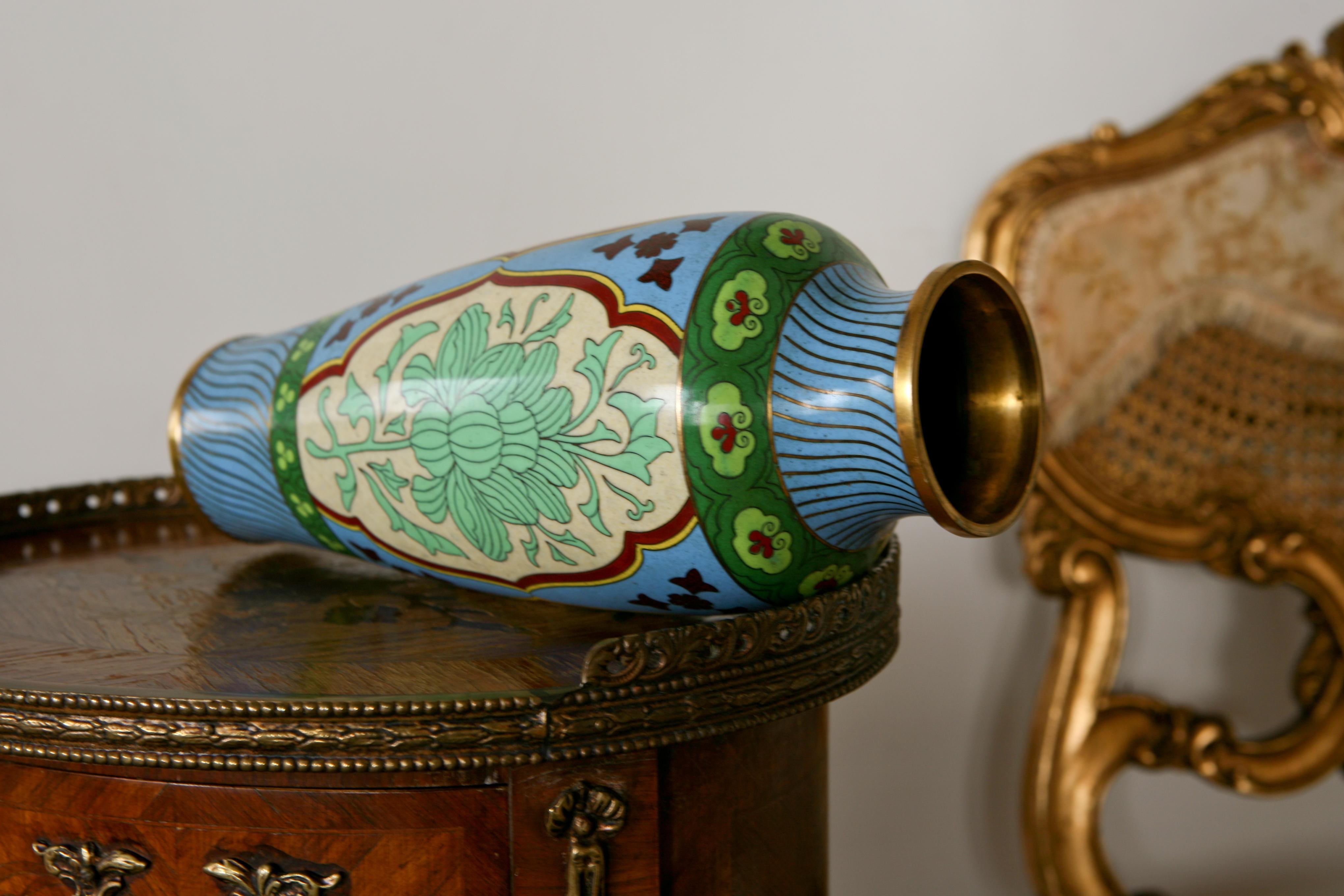 19th Century Cloisonné Enamel Vase, France For Sale 1