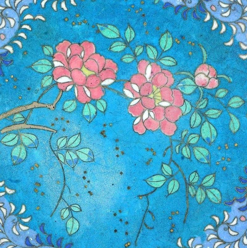 19th Century Cloisonne Floral Enamel Plate  In Good Condition For Sale In New York, NY