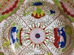 19th Century Coalport Porcelain Chinese Dragons in Compartments Soup Plates