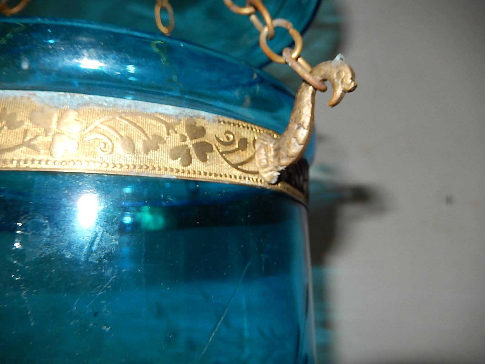 blue lantern chandelier