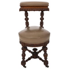 19th Century Cockfighting Leather Chair