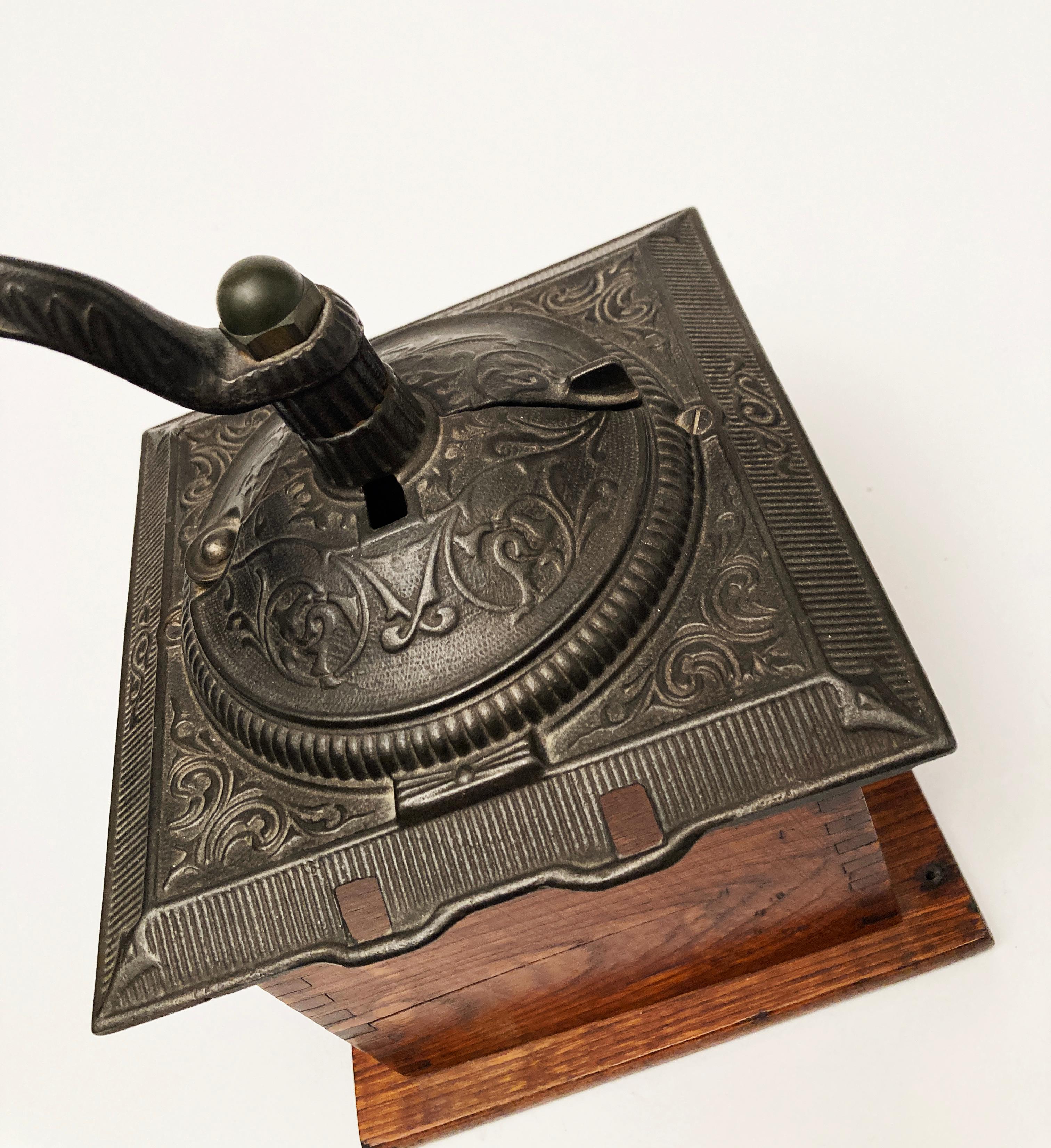 Wrought Iron 19th Century Coffee Grinder For Sale