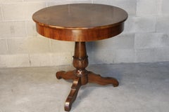 19th Century Round Center Table in Mahogany , Louis Philippe circa 1840