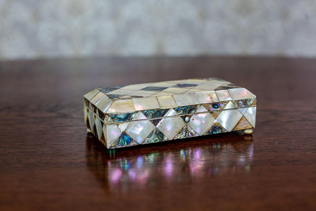 19th Century Coffret with Mother of Pearl In Good Condition For Sale In Opole, PL