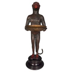 Serveur de singe en bronze peint à froid du 19ème siècle