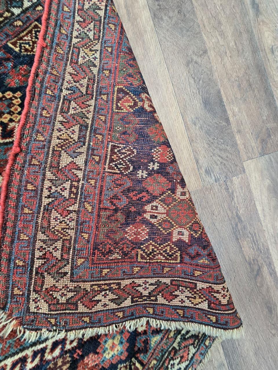 Set di tappeti antichi Quashqai Bagface Saddleback da collezione del XIX secolo in vendita 7