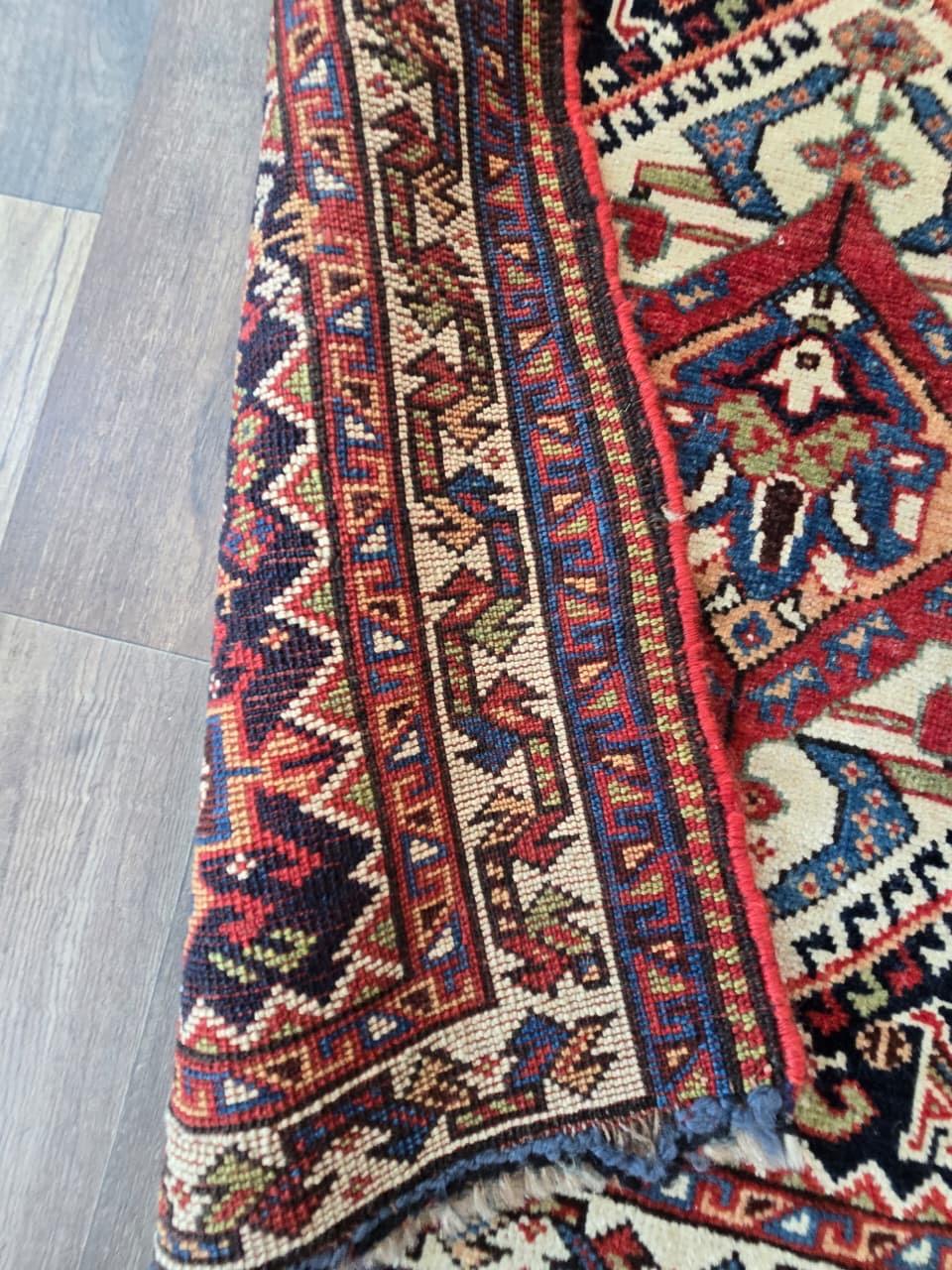 Set di tappeti antichi Quashqai Bagface Saddleback da collezione del XIX secolo in vendita 2