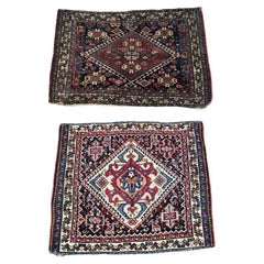 19th Century Collectable Antique Quashqai Bagface Saddleback Rug Set