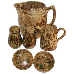 Antique 19th Century Collection of Bennington Pottery / 6 Pieces