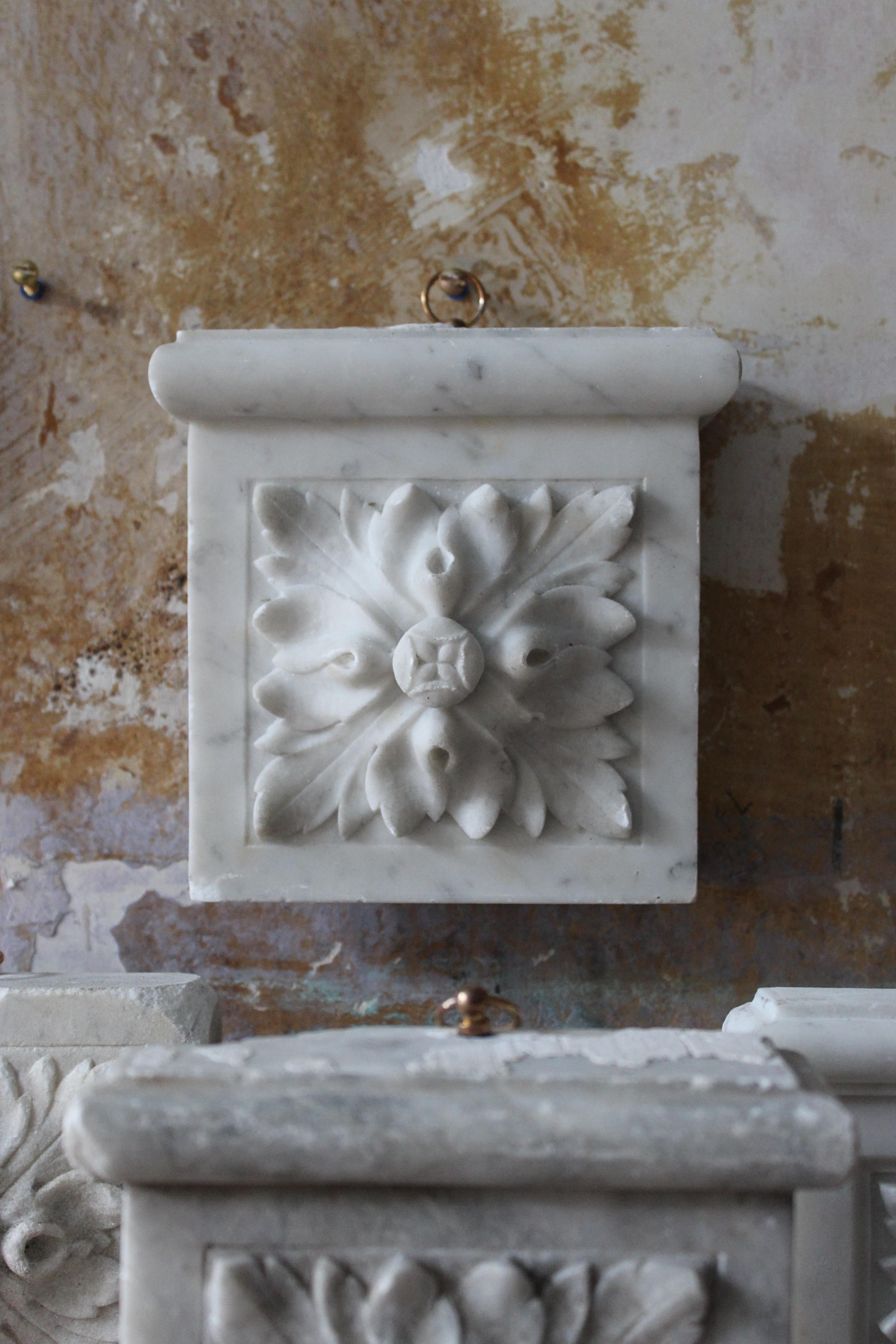 Hand-Carved 19th Century Collection of Carved Marble Architectural Elements Country House For Sale