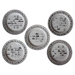 Collezione del XIX secolo di cinque tavole da gioco a enigma francesi Rebus