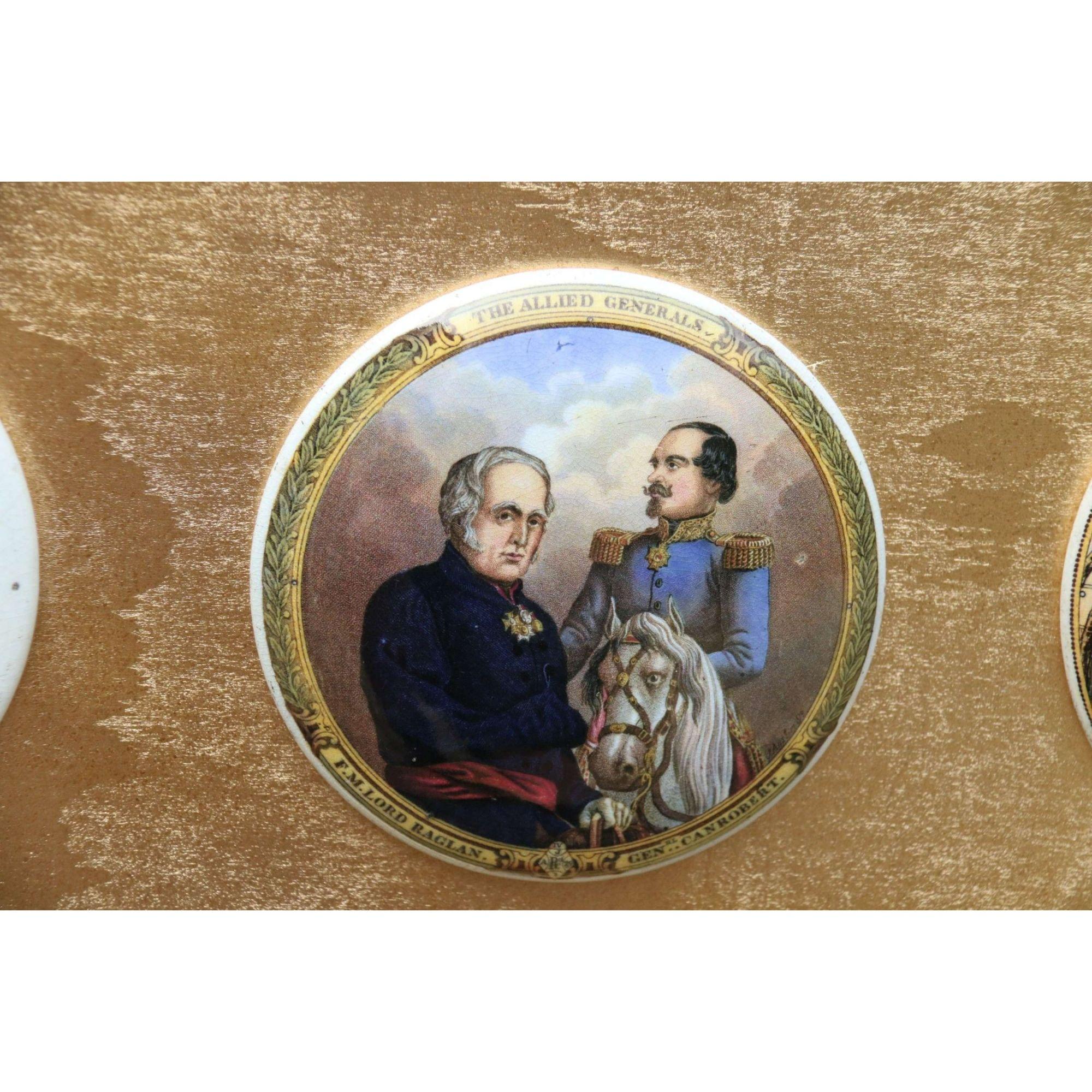 19th Century Collection of Framed Victorian Prattware Pot Lids, circa 1880 For Sale 6