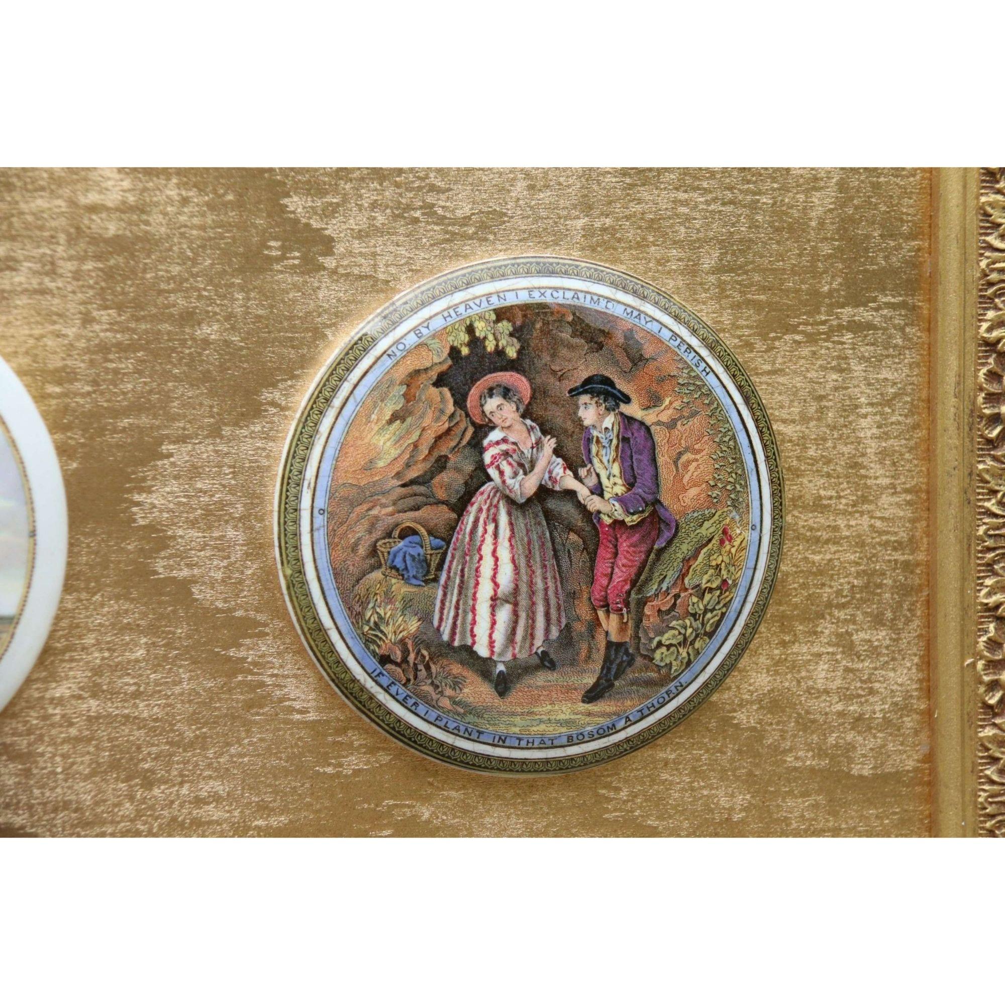 19th Century Collection of Framed Victorian Prattware Pot Lids, circa 1880 For Sale 7