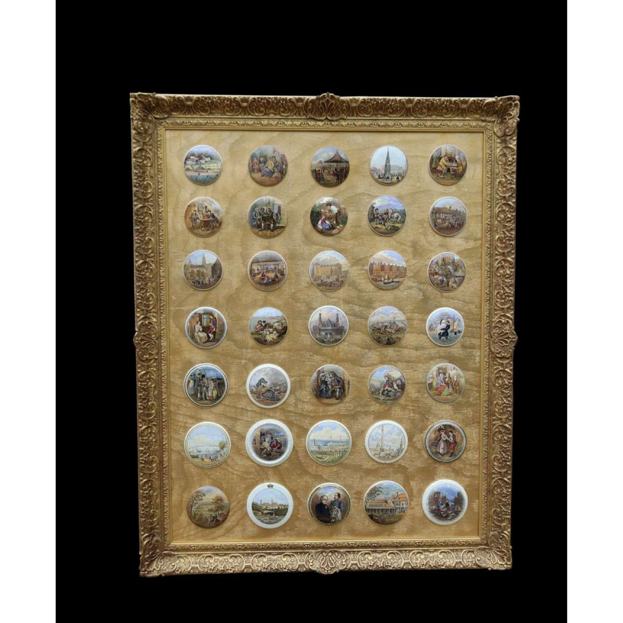 19th Century Collection of Framed Victorian Prattware Pot Lids, circa 1880 For Sale 12