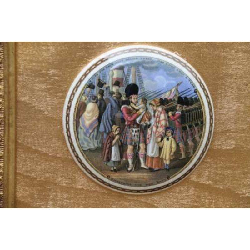 A Collection of Framed Victorian Prattware Pots Lids

This highly decorative large finely framed collection of Victorian Prattware pot lids represents an interesting view of Victorian life. Amongst the 35 pieces on display, there are views