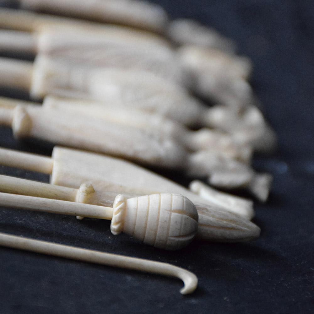 19th Century Collection of French Carved Bone Spillikins 2