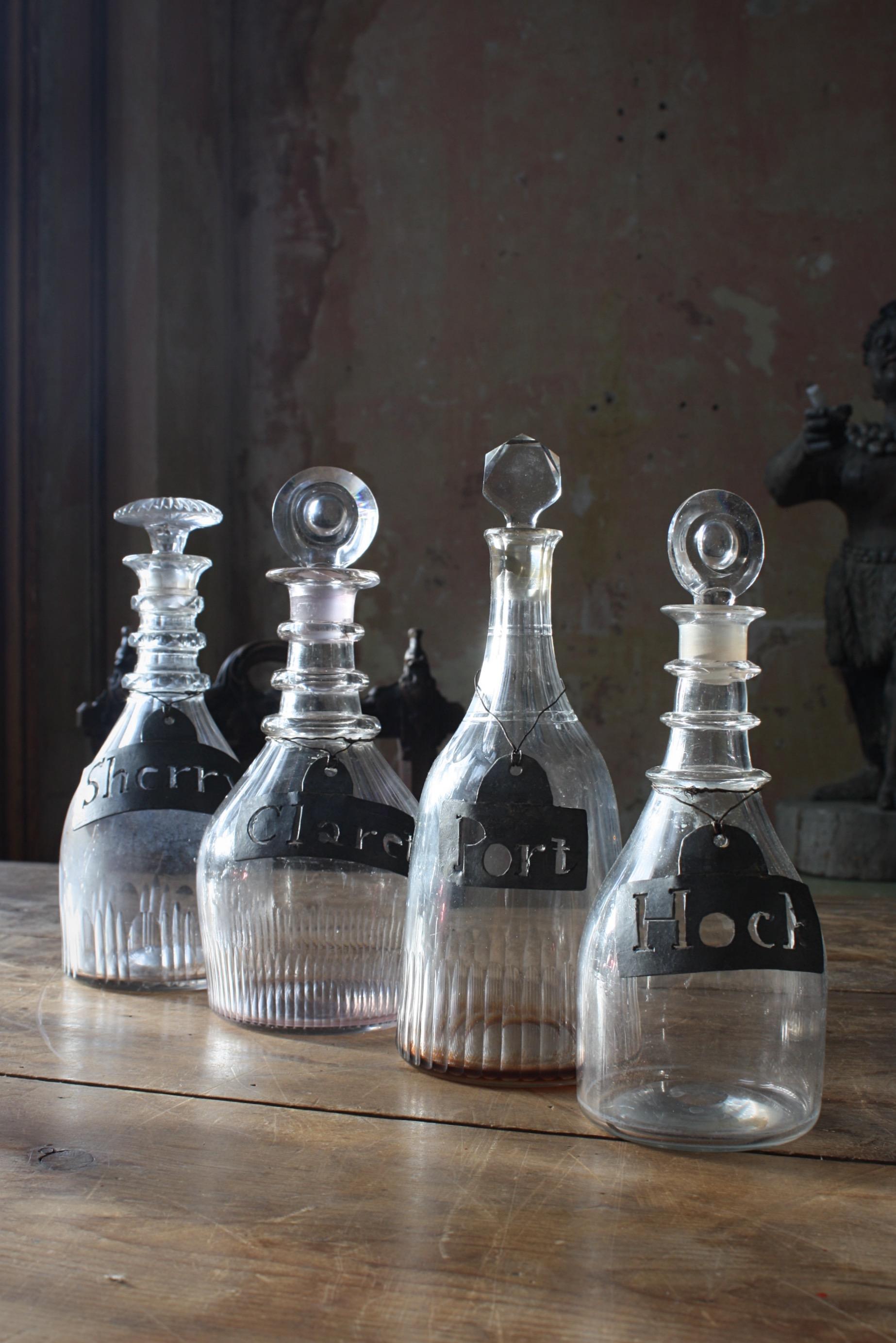 19th Century Collection of Georgian Rummers & Labeled Cut Glass Decanters  For Sale 5